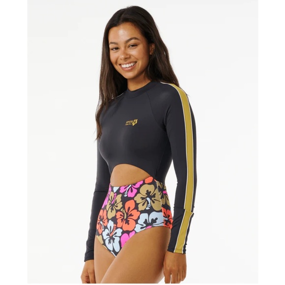 Rip Curl Hibiscus Heat Splice One Piece Surf Suit - Picture 2 of 13